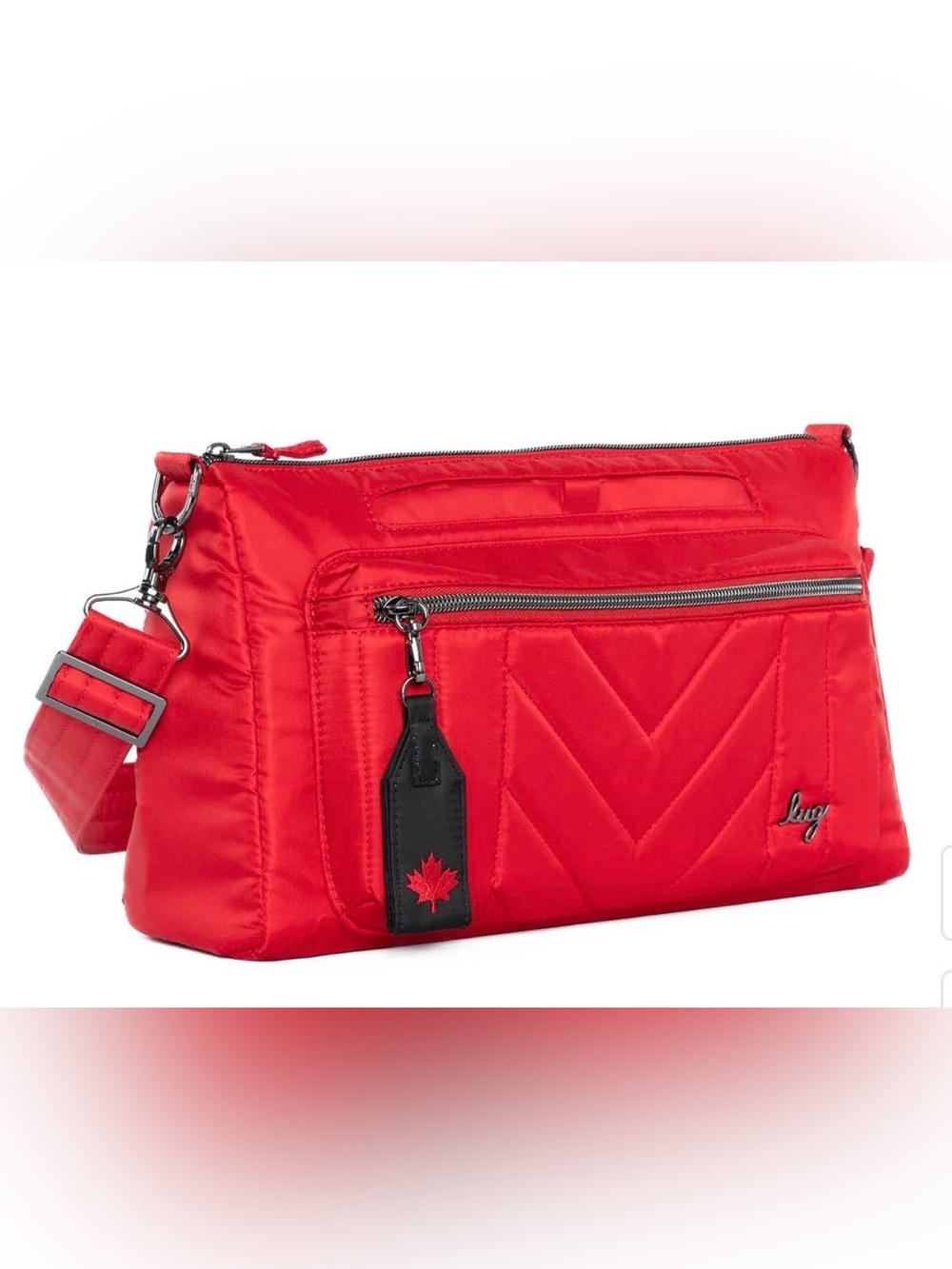 Lug Stretch LE Crossbody Bag NWT Poppy Red Maple - Picture 2 of 15